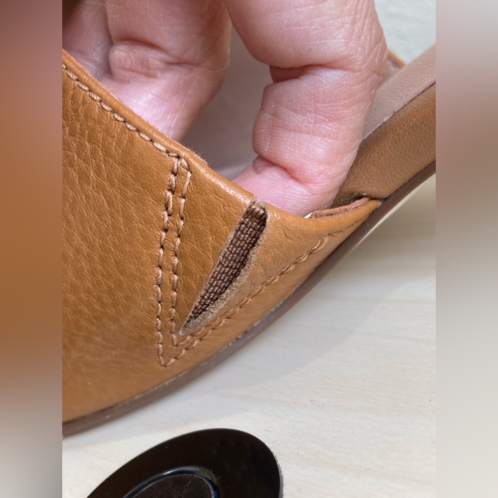 Cole Haan Caramel Leather Calli Single-Band Slide Mule Sandals Size 8B - Picture 9 of 10